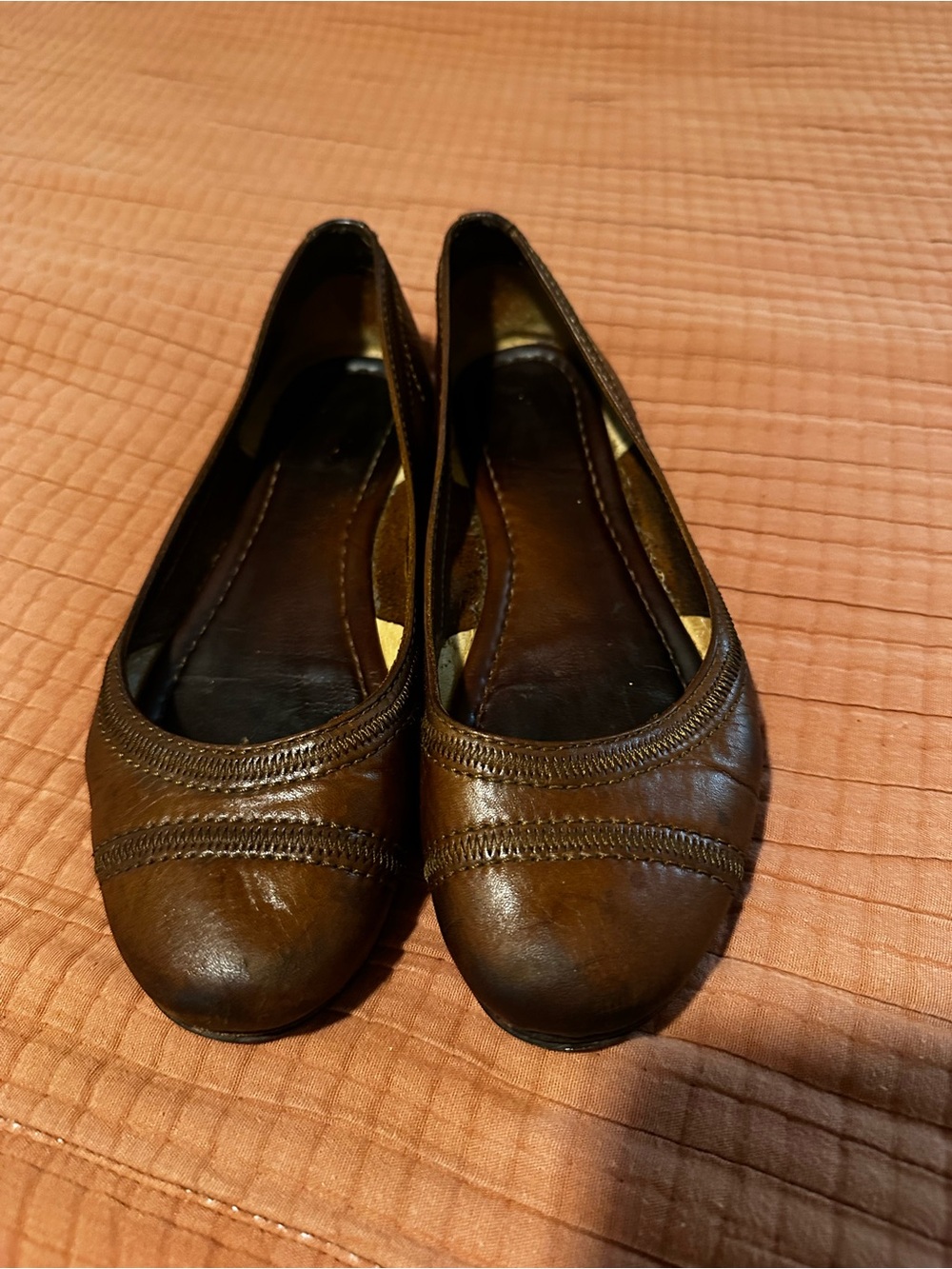 Women's Frye Brown Leather Ballet Flats